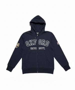 Navy Oxford University Zipped Hoodie (Navy Text)