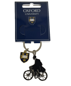 Oxford University Cyclist and Shield keyring